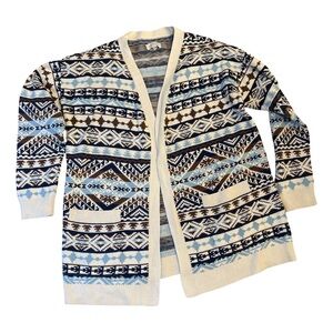 Cozy Vibe: Lucky Brand Fair Isle Open Cardigan - Size M